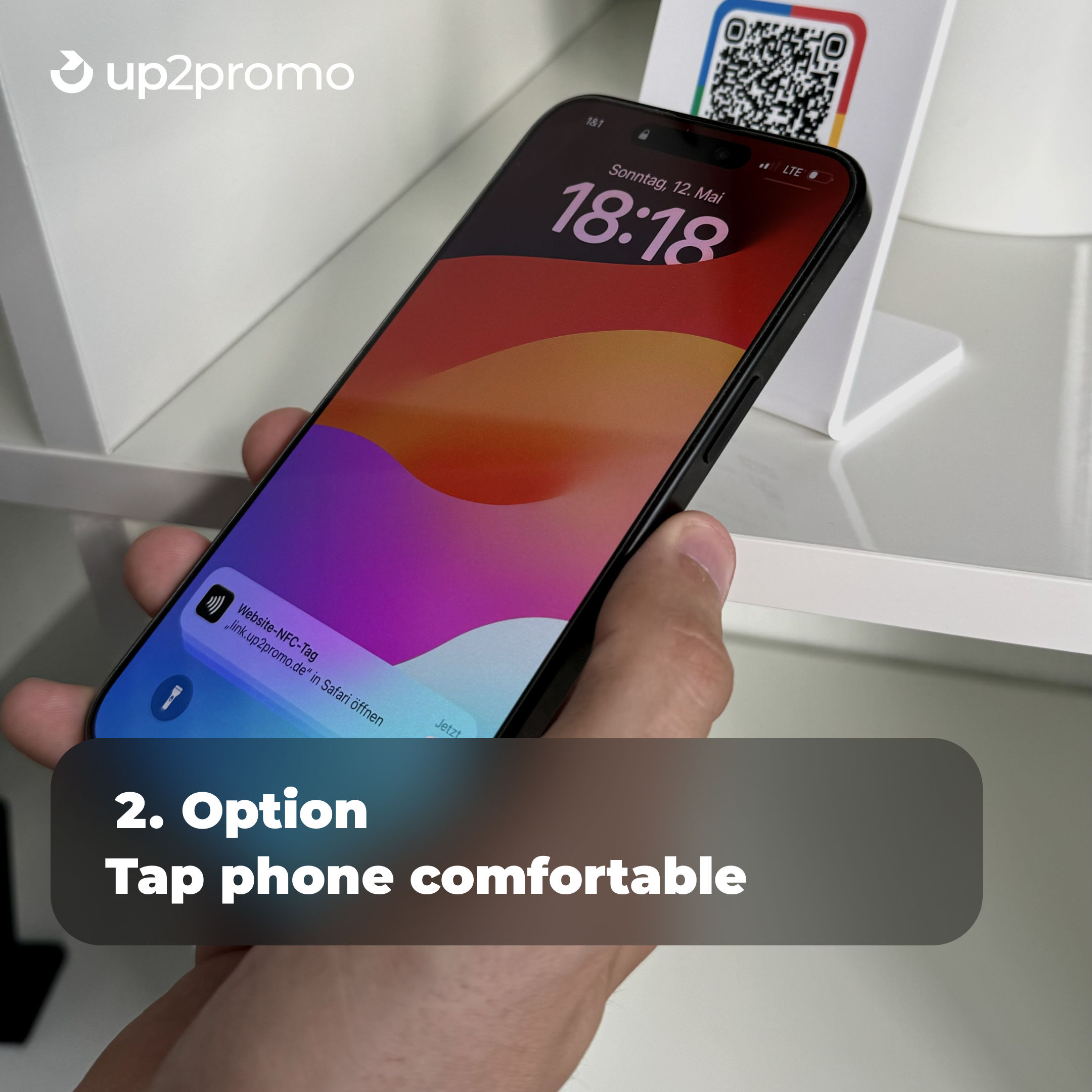 Google Bewertung NFC-Aufsteller EVO L – QR-Code & NFC, Schwarz, Made In Germany, Für Restaurants, Cafés & Dienstleister
