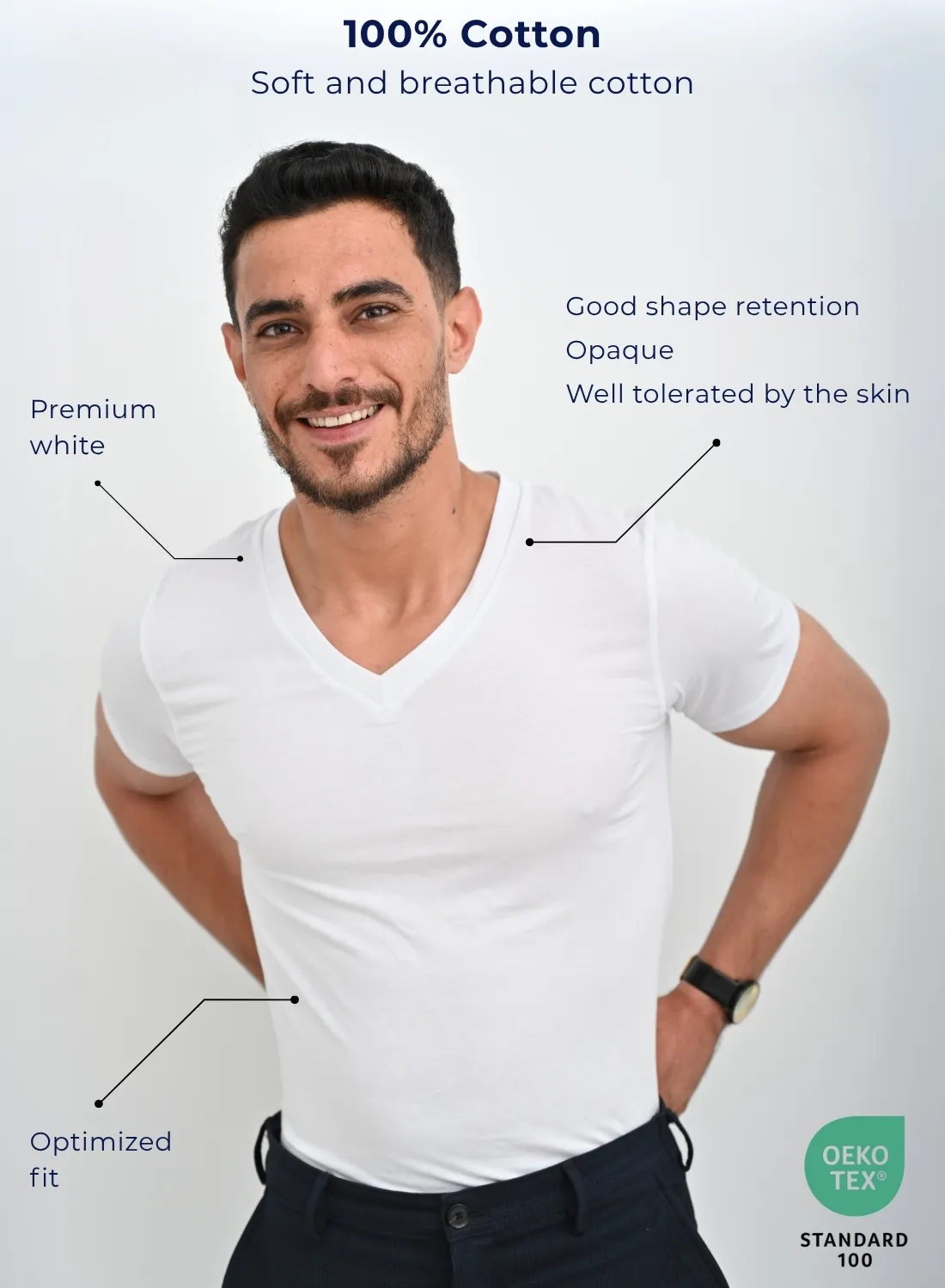 SKIPPER 3-pack heren 100% katoen T-shirt I Basic T-shirts in