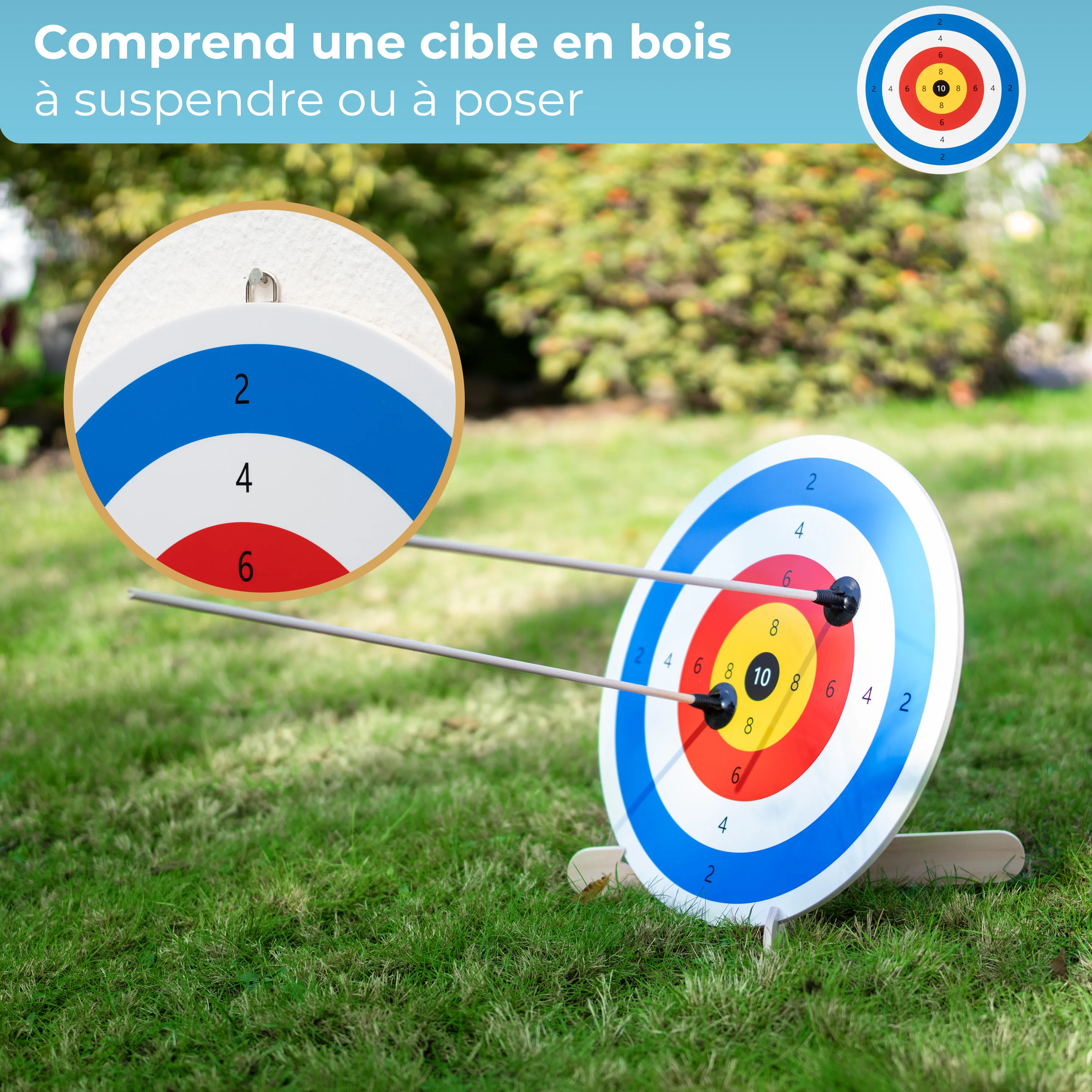 JEU DE TIR à l’Arc Enfants 6+ Flèches en Mousse 12 Dards Cadeau Garçons