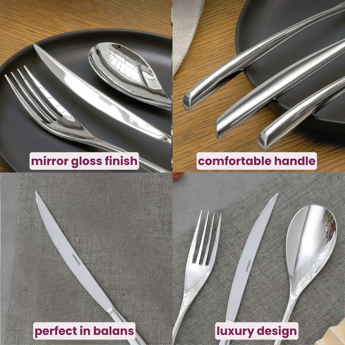 Sambonet Buy Bamboo Black Cutlery Set? Sambonet Cutlery Set