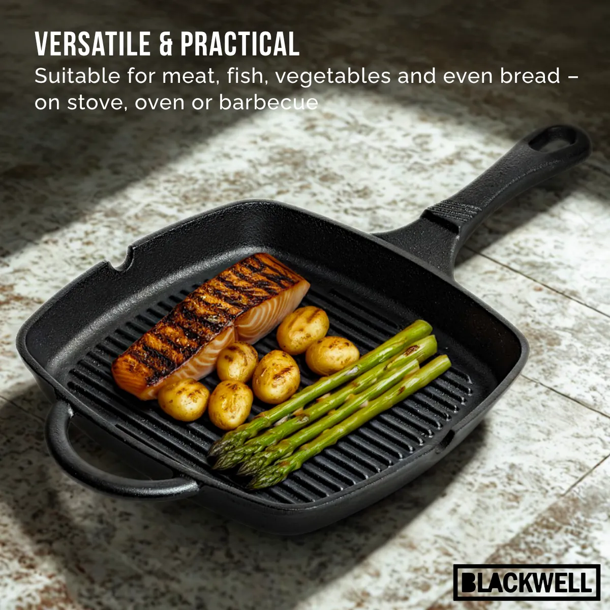 Blackwell Grill Pan Cast Iron Skillet 23 x 23 cm without non - Main Image