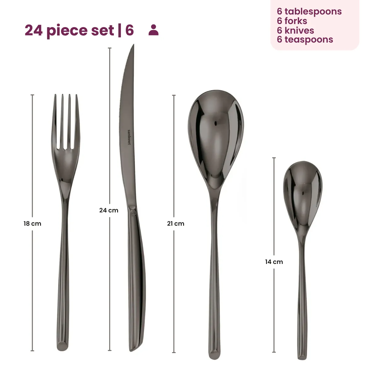 Sambonet Buy Bamboo Black Cutlery Set? Sambonet Cutlery Set
