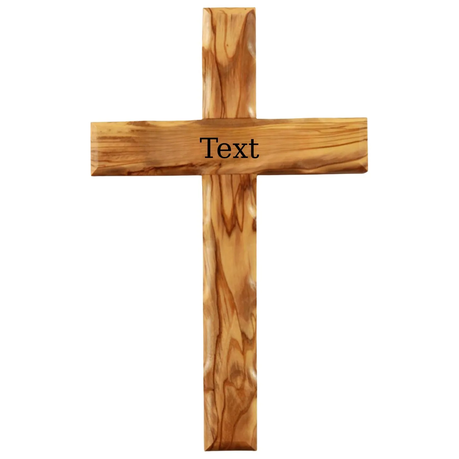Simple Olive Wood Cross with Personalised Engraving | Kassis