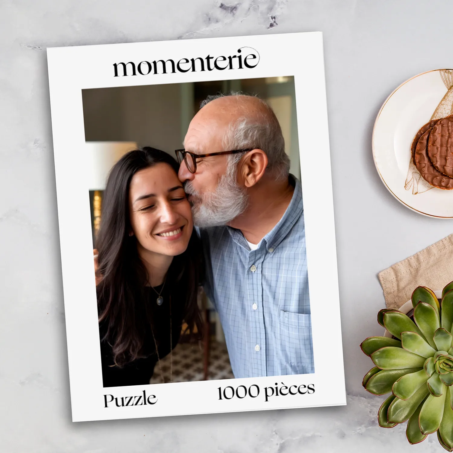 Puzzle Photo Personnalisé Dans Cadre Bois - Cadeau Fait Main - Format A3 (12x17 Pouces)