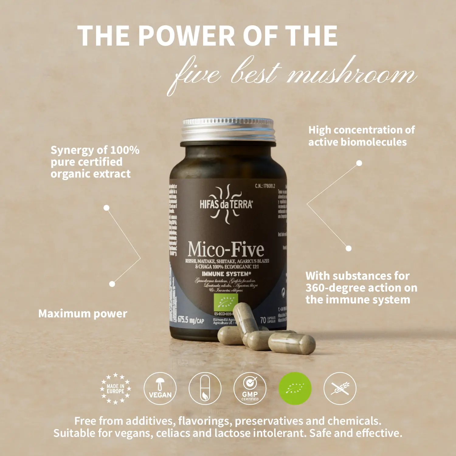 Mico Five + vitC! Enliven the immune system | Hifas da Terra