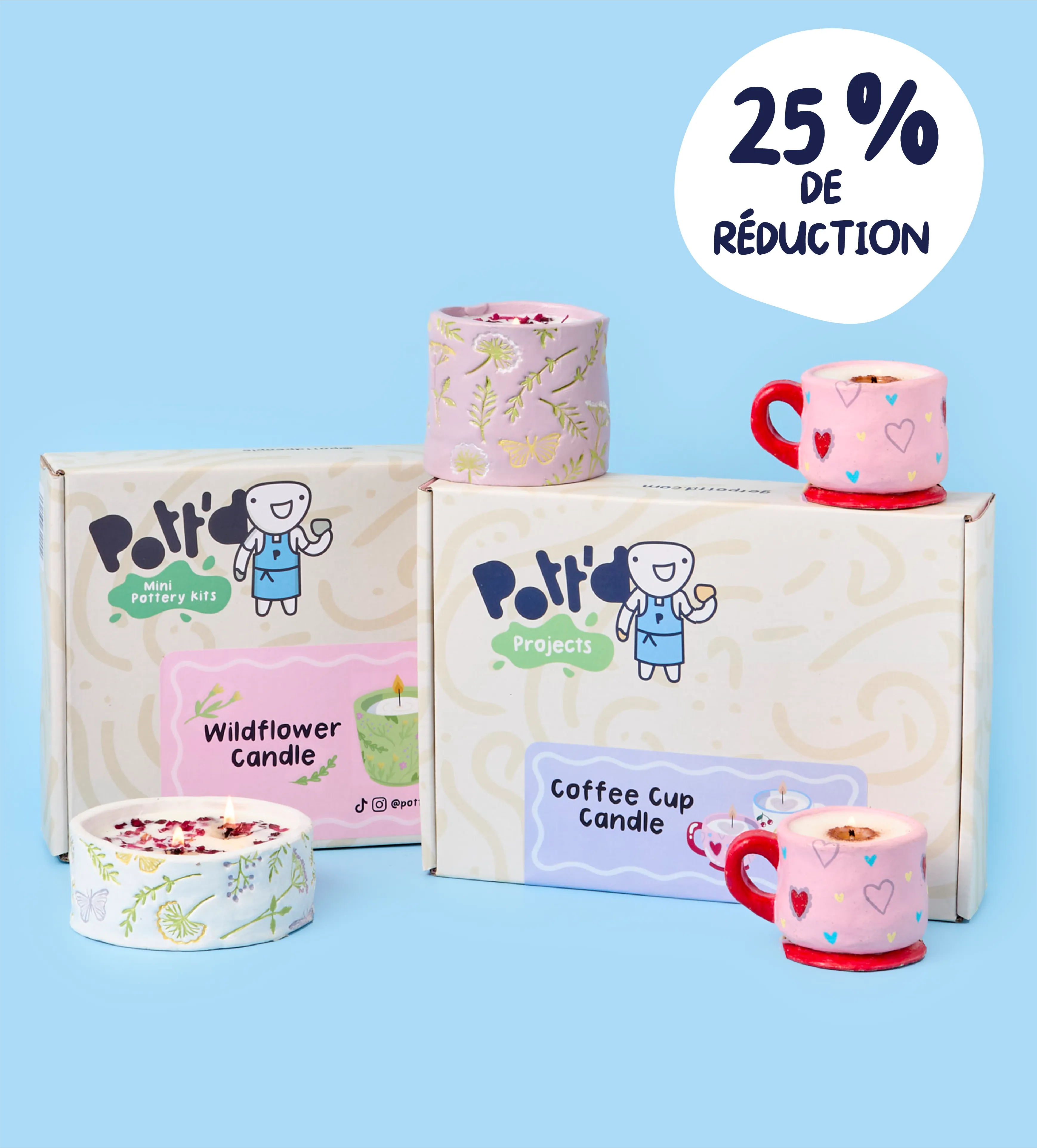Kit Poterie Argile Autodurcissante Pour Débutants - 1kg Argile Blanche, Outils, Peintures, Accessoires